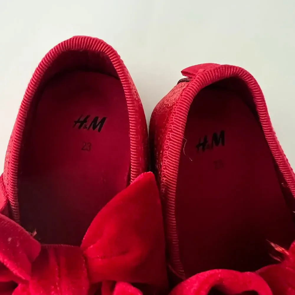 H&M red sparkly flats